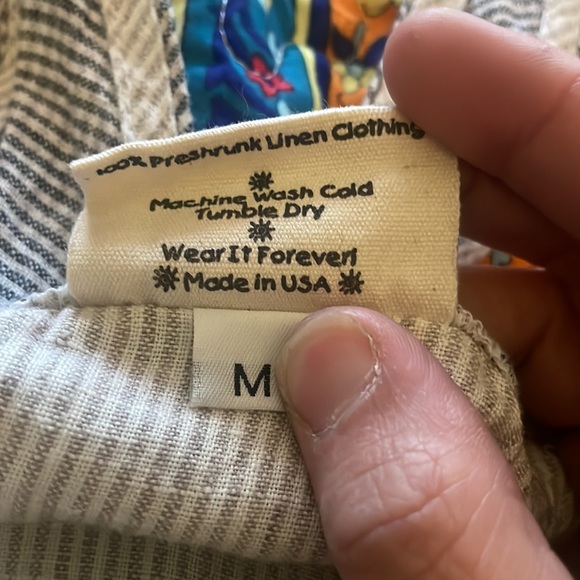 Somewhat Funky by Liz & Jane Racerback 100% Linen Maxi Dress w Pockets Medium - Picture 14 of 14